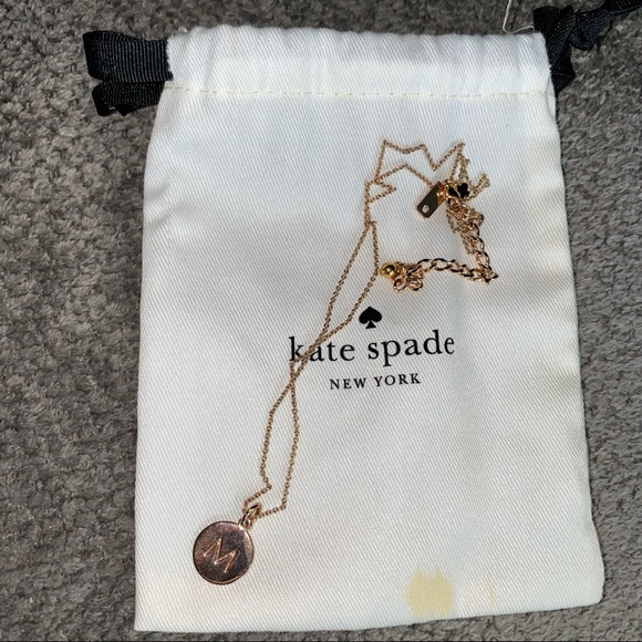 kate spade Jewelry Kate Spade Initial Necklace M Rose Gold Poshmark